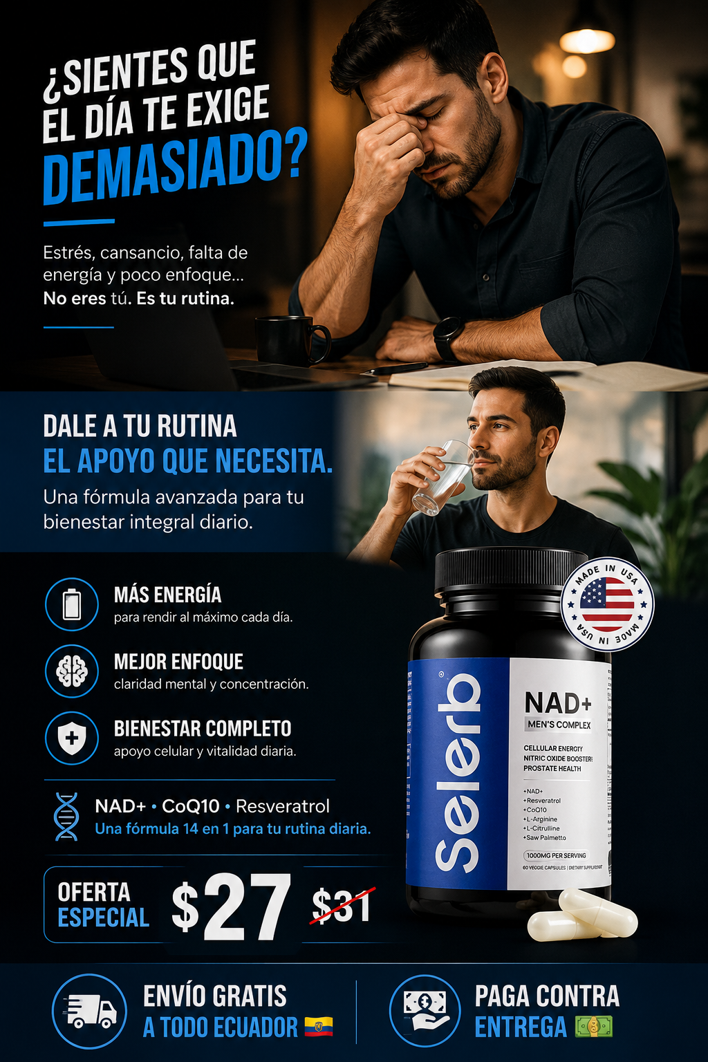 💪 Selerb NAD+ — Energía, Circulación y Bienestar Masculino