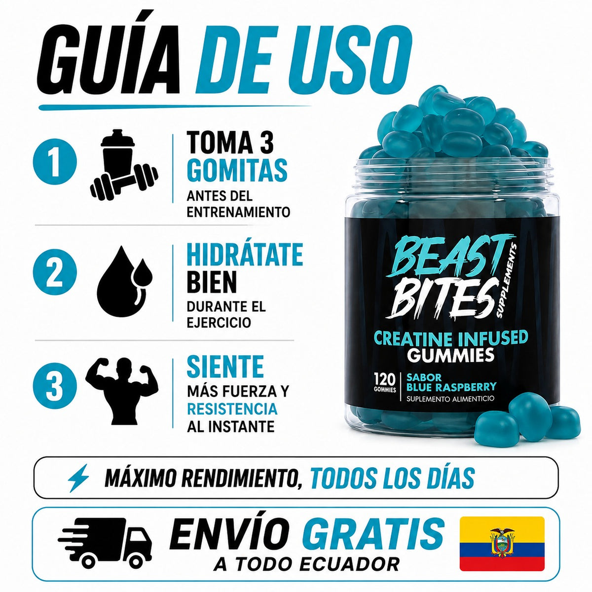 💪 Beast Bites — Creatina en cada gomita